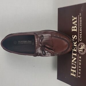 Hunter's Bay Men's Full Grain Leather Brown Tassel Loafers